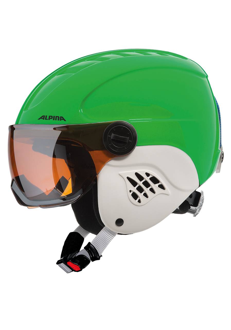 Dětská lyžařská helma Alpina Carat Visor JR GR/blu | David sport Harrachov