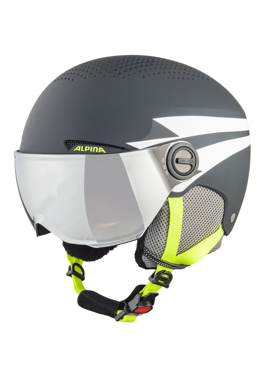 Dětské lyžařská helma Alpina Zupo Visor,A9229.32 CHARCOAL-NEON MATT | David  sport Harrachov